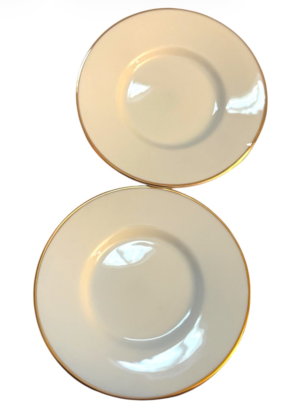 Tiffany & Co. set. 2 plates, and 1 cup - cream/white with gold rim - Picture 2 of 4